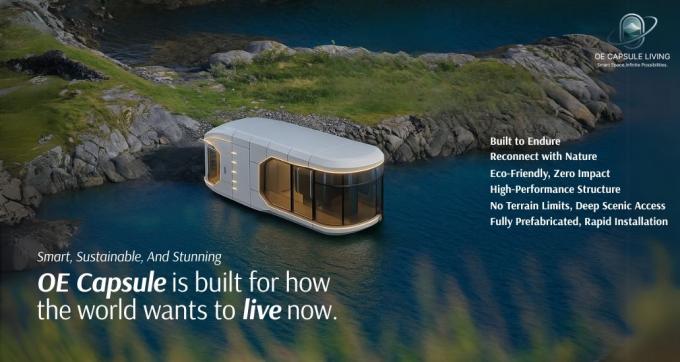 Luxe slaapkamer woonkamer Modern Prefab Smart Tiny Space Capsule Mobiele Modulaire Container Capsule House Hotel 0