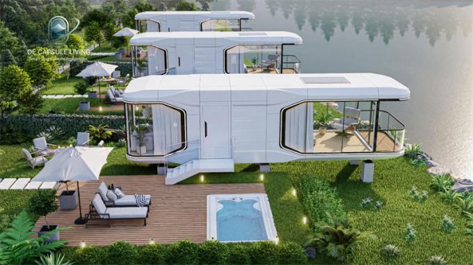 Luxe slaapkamer woonkamer Modern Prefab Smart Tiny Space Capsule Mobiele Modulaire Container Capsule House Hotel 1