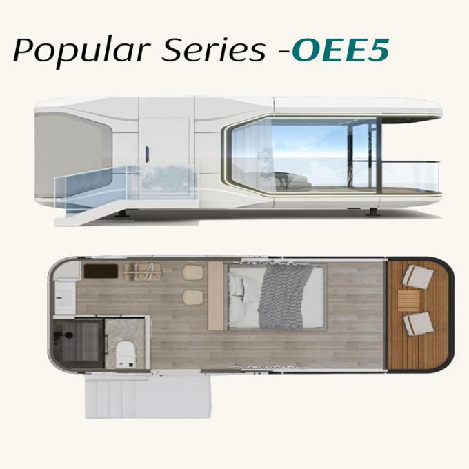 Luxe slaapkamer woonkamer Modern Prefab Smart Tiny Space Capsule Mobiele Modulaire Container Capsule House Hotel 4