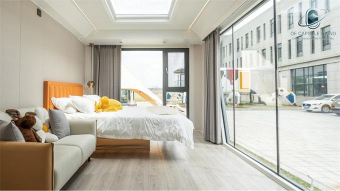 Luxe slaapkamer woonkamer Modern Prefab Smart Tiny Space Capsule Mobiele Modulaire Container Capsule House Hotel 5