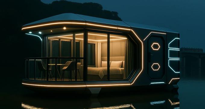 Luxe slaapkamer woonkamer Modern Prefab Smart Tiny Space Capsule Mobiele Modulaire Container Capsule House Hotel 9