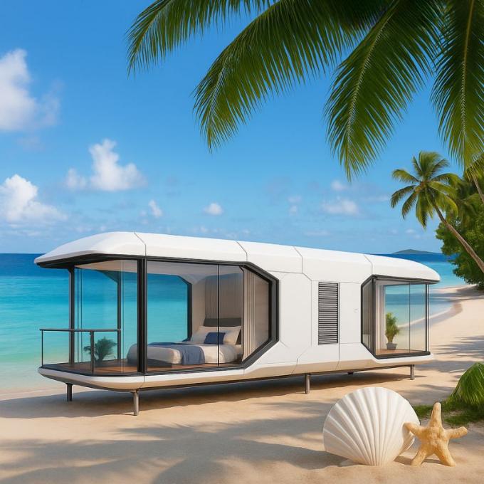 Luxe slaapkamer woonkamer Modern Prefab Smart Tiny Space Capsule Mobiele Modulaire Container Capsule House Hotel 14