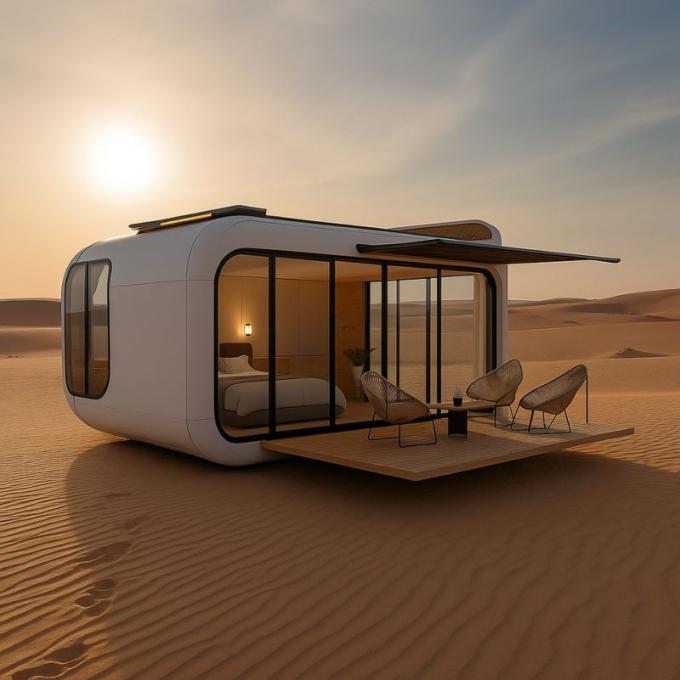 Luxe slaapkamer woonkamer Modern Prefab Smart Tiny Space Capsule Mobiele Modulaire Container Capsule House Hotel 16