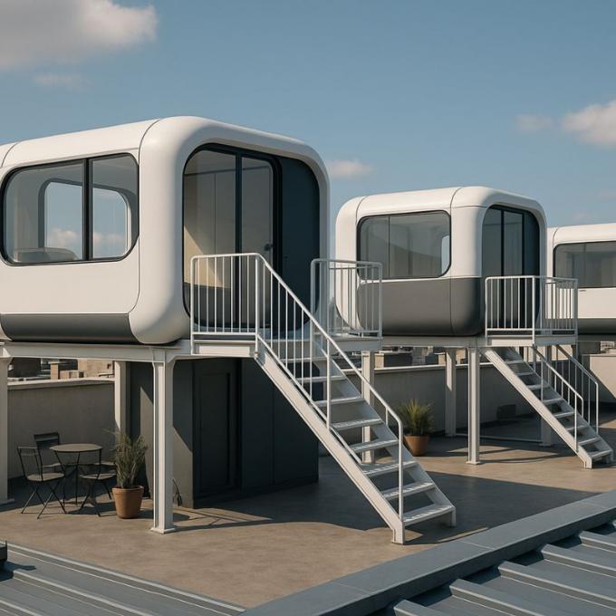 Luxe slaapkamer woonkamer Modern Prefab Smart Tiny Space Capsule Mobiele Modulaire Container Capsule House Hotel 17