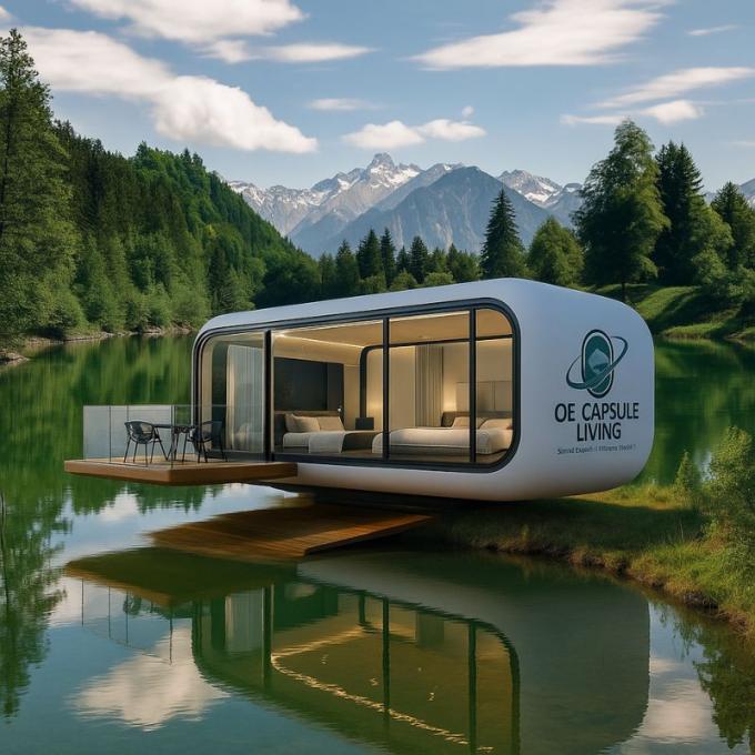 Luxe slaapkamer woonkamer Modern Prefab Smart Tiny Space Capsule Mobiele Modulaire Container Capsule House Hotel 18