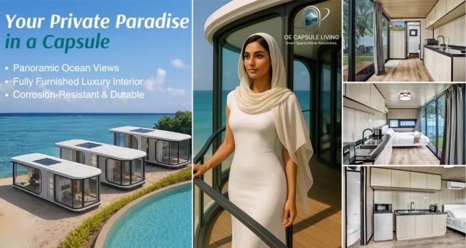 Luxe slaapkamer woonkamer Modern Prefab Smart Tiny Space Capsule Mobiele Modulaire Container Capsule House Hotel 24