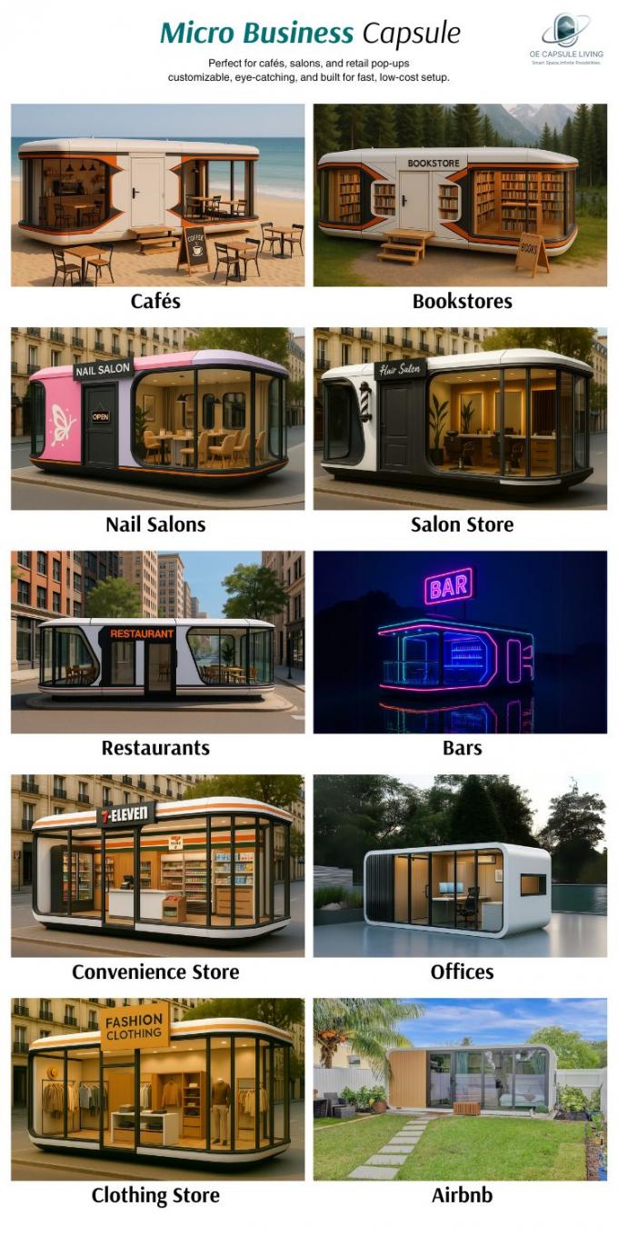 Luxe slaapkamer woonkamer Modern Prefab Smart Tiny Space Capsule Mobiele Modulaire Container Capsule House Hotel 23