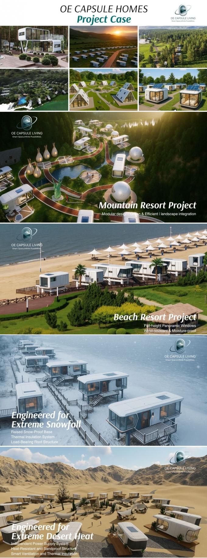 Luxe slaapkamer woonkamer Modern Prefab Smart Tiny Space Capsule Mobiele Modulaire Container Capsule House Hotel 25