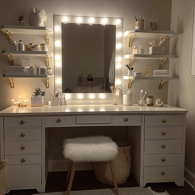 Vanity make-up spiegel met lichten cosmetische spiegel met 15 dimmable LED lampen 18