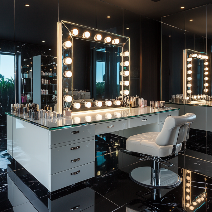 Touchscreen Metalen Frame 14 Lampen Make-up Spiegel met Lichten Led Vanity Spiegel 18