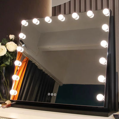 Vierkante verlichte ijdelheid spiegels oplaadbare make-up spiegel