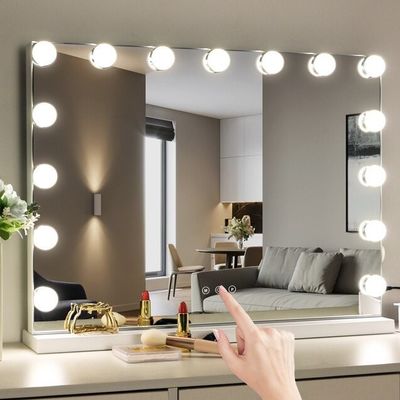 Grote Hollywood spiegel en lampen 50x vergroot voor thuis make-up