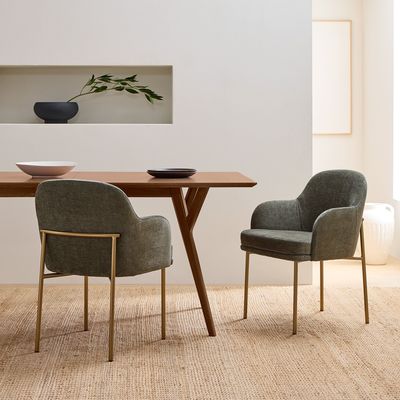 Roestvrij staal frame bocle eetstoelen fluweel hedendaagse dinette sets
