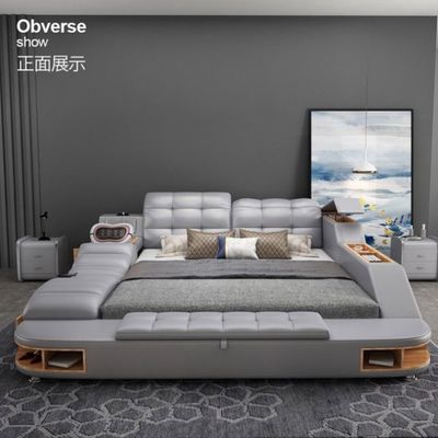 Leder Luxe Bedroom Sets Tufted Polster Bed Modern Design
