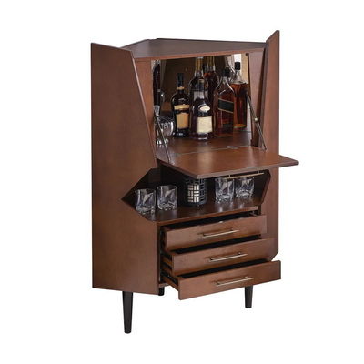 Commerciële houten hoek Liquor Cabinet Counter voor alcohol wijn display