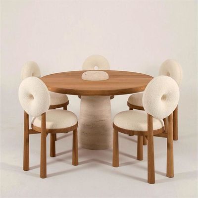 Eetstoelen van eikenhout, kasjmier, lammetje, fluweel voor modern kantoor