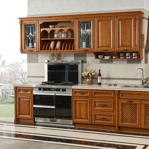 Custom Keuken Alder Houten Kasten Pantry Set Voor Moderne Huis