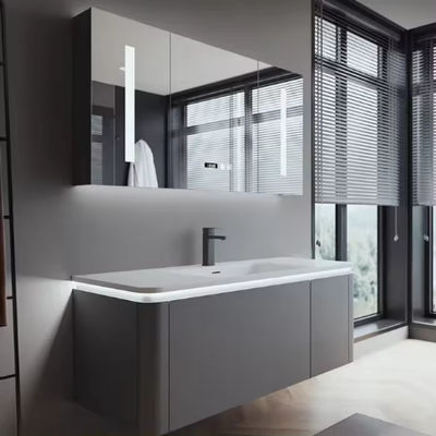 Custom wand gemonteerd badkamer kast 60 inch vanity single wastafel