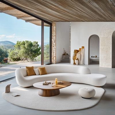 GEEN Opblaasbare Moderne Design Hoekbank Set Met Hoekstijl En Gebogen Modulaire Fluweel Stof