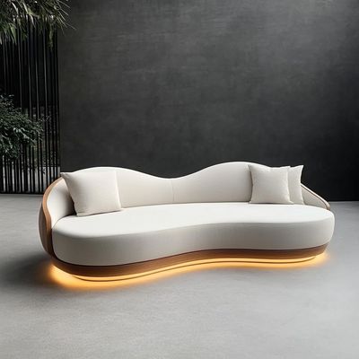 Gekrompen modulair bocle stof decoratie bank gezellige sectioneel vloer hoek bank meubels moderne woonkamer set
