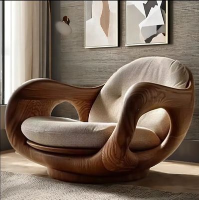 Hotel Leunstoel Type 1 Italiaanse Stijl Massief Houten Enkele Sofa Stoel Creatief Omvormbaar Eerste Klas Cabine Log Ontwerp