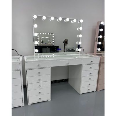 Y Verpakking Moderne kleedkamer Met licht spiegel slaapkamer ijdelheid kleedkamer Make-up Desktop Led spiegels Set lades kleedkamers