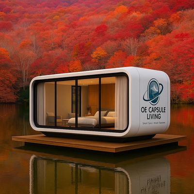Prefabriceerde 40 ft hotelmodulaire stalen ruimtecapsule huis mobiele containerwoningen met toilet voor 5 personen slaapkamer