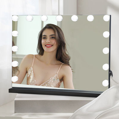 Persoonlijke schoonheid LED Hollywood Vanity Lights Oplaadbare touchscreen spiegel