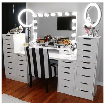 Gepersonaliseerde Hollywood dressing table spiegel bureau voor slaapkamer