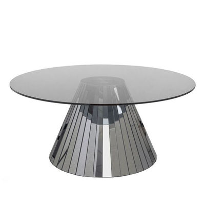 Moderne spiegelvormige glazen koffietafel voor hedendaagse woonkamer 64x64