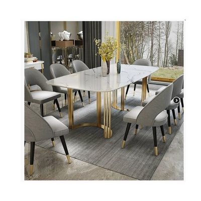 Verstelbare 6 personen ronde eettafel Marmeren steen plaat top