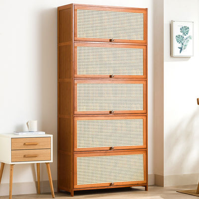 Gepersonaliseerde Slim Bamboe Houten Schoenen Cubby opslagkast