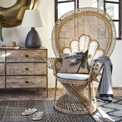 Houten Rattan Arm Chair Outdoor Wicker Peacock Meubels