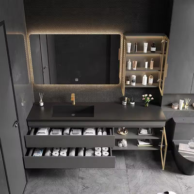 Kleedkamer Drijvende badkamer Vanity Toilet Wasbak Eenheid Wand gemonteerd