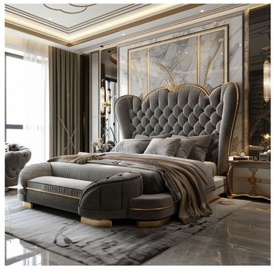 Hall Modern Lederen Meesterbed Tweepersoonsbed Massivhouten Berging Italiaans Lederen Bed Frame Voor Huis Hotel Appartement Meubelen