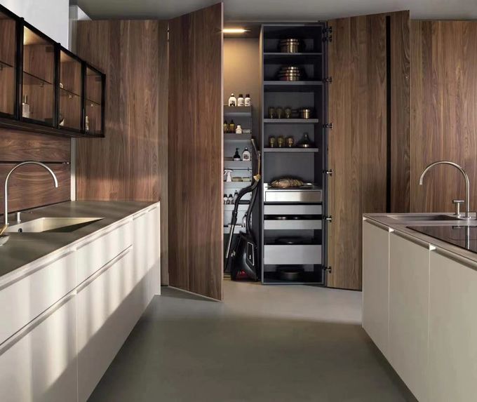 Custom Keuken Alder Houten Kasten Pantry Set Voor Moderne Huis 0