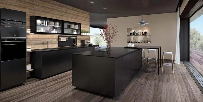 ISO9001 Moderne houten geprefabriceerde keukenkasten 0