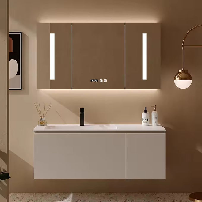 Moderne rechthoekige gootsteen vanity eenheid kast Combo voor badkamer toilet 1