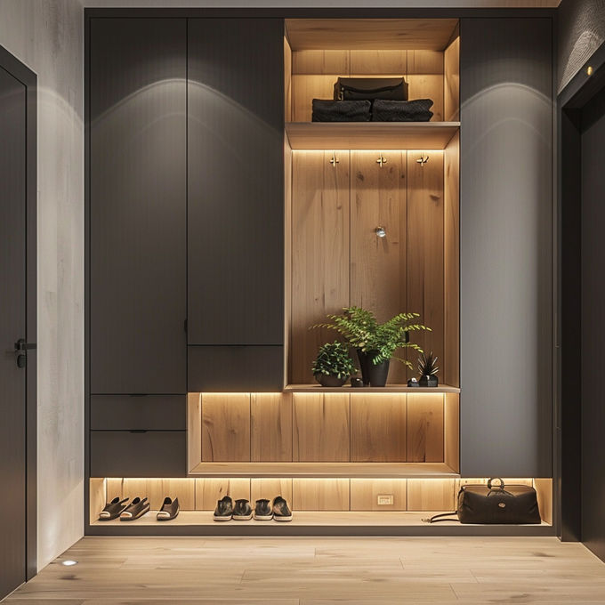 Massieve hout verstelbare kast / kast kast Kustoms kleur Moderne ontwerp stijl 0
